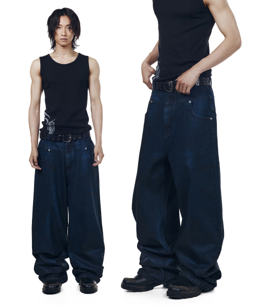 AAKAM(アーカム)の「Glazed Wax Denim Pants (Indigo)(デニムパンツ・レディース・その他・1/2/0)」の2枚目の写真