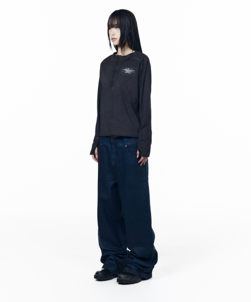 AAKAM(アーカム)の「Glazed Wax Denim Pants (Indigo)(デニムパンツ・レディース・その他・1/2/0)」の5枚目の写真