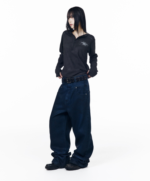 AAKAM(アーカム)の「Glazed Wax Denim Pants (Indigo)(デニムパンツ・レディース・その他・1/2/0)」の7枚目の写真