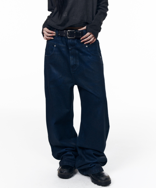 AAKAM(アーカム)の「Glazed Wax Denim Pants (Indigo)(デニムパンツ・レディース・その他・1/2/0)」の10枚目の写真