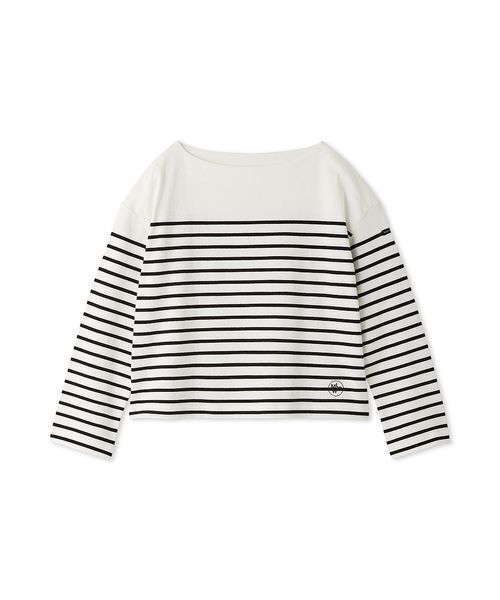 Mila Owen(ミラオーウェン)の「ボートネックパネルボーダー(Tシャツ/カットソー・レディース・ネイビー/レッド/ライトブルー/ブラック・F)」の1枚目の写真