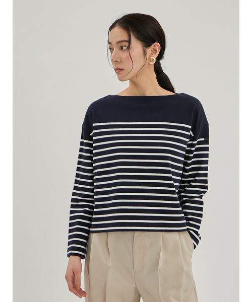 Mila Owen(ミラオーウェン)の「ボートネックパネルボーダー(Tシャツ/カットソー・レディース・ネイビー/レッド/ライトブルー/ブラック・F)」の13枚目の写真