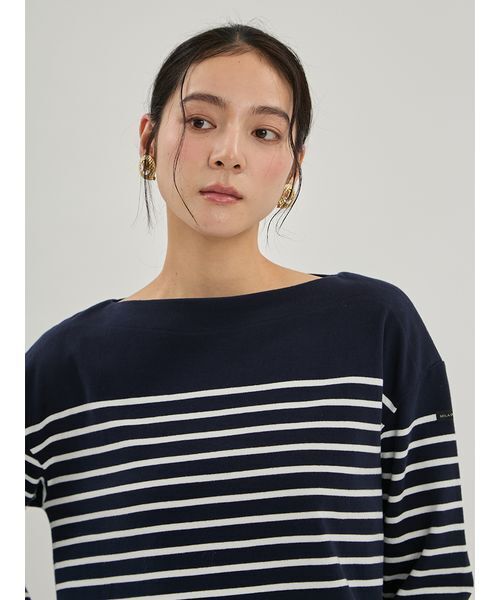 Mila Owen(ミラオーウェン)の「ボートネックパネルボーダー(Tシャツ/カットソー・レディース・ネイビー/レッド/ライトブルー/ブラック・F)」の7枚目の写真