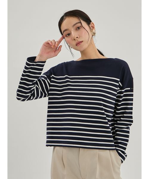 Mila Owen(ミラオーウェン)の「ボートネックパネルボーダー(Tシャツ/カットソー・レディース・ネイビー/レッド/ライトブルー/ブラック・F)」の9枚目の写真