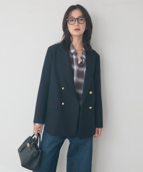 RIVE DROITE(リヴドロワ)の「ドレーピーチェックドロストシャツ(秋服/オンブレチェック)(シャツ/ブラウス・レディース・ベージュ/ブラック/ブラウン・FREE)」の20枚目の写真