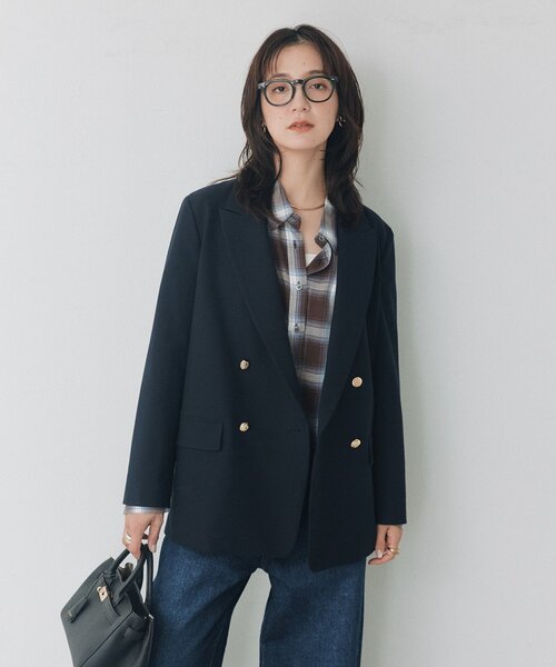 RIVE DROITE(リヴドロワ)の「ドレーピーチェックドロストシャツ(秋服/オンブレチェック)(シャツ/ブラウス・レディース・ベージュ/ブラック/ブラウン・FREE)」の14枚目の写真