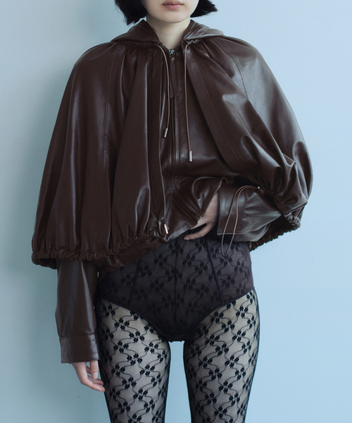 sea new york(シーニューヨーク)の「【Sea New York/シー ニューヨーク】 THOMPSON LEATHER CAPE JK(その他アウター・レディース・ブラウン・FREE)」の1枚目の写真