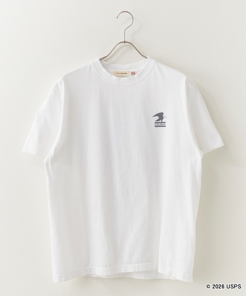 GOOD ROCK SPEED(グッドロックスピード)の「GOOD ROCK SPEED/グッドロックスピード U.S. Air Mail プリントデザイン 丸胴 クルーネックTシャツ 2026年 夏 夏服(Tシャツ/カットソー・メンズ・ホワイト・L)」の1枚目の写真