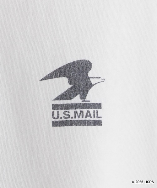 GOOD ROCK SPEED(グッドロックスピード)の「GOOD ROCK SPEED/グッドロックスピード U.S. Air Mail プリントデザイン 丸胴 クルーネックTシャツ 2026年 夏 夏服(Tシャツ/カットソー・メンズ・ホワイト・L)」の4枚目の写真
