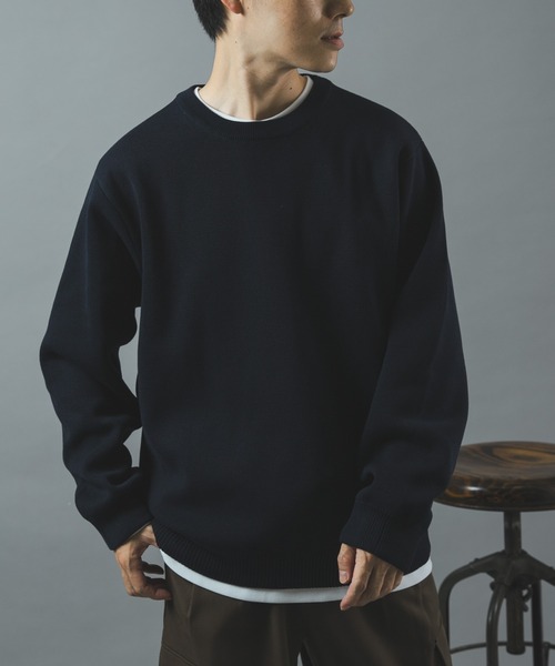 ITEMS URBANRESEARCH(アイテムズ アーバンリサーチ)の「高機能ニットクルーネックアンサンブル(ニット/セーター・メンズ・ネイビー/ダークグレー/ブラック/モカ・LARGE/MEDIUM)」の4枚目の写真