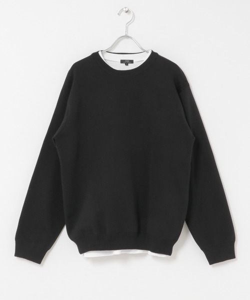 ITEMS URBANRESEARCH(アイテムズ アーバンリサーチ)の「高機能ニットクルーネックアンサンブル(ニット/セーター・メンズ・ネイビー/ダークグレー/ブラック/モカ・LARGE/MEDIUM)」の1枚目の写真