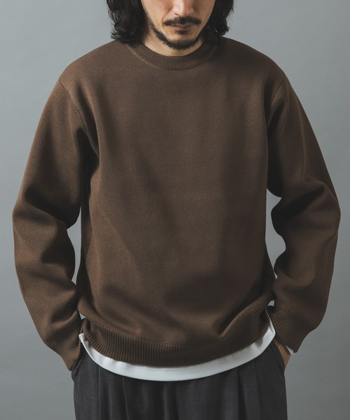 ITEMS URBANRESEARCH(アイテムズ アーバンリサーチ)の「高機能ニットクルーネックアンサンブル(ニット/セーター・メンズ・ネイビー/ダークグレー/ブラック/モカ・LARGE/MEDIUM)」の3枚目の写真