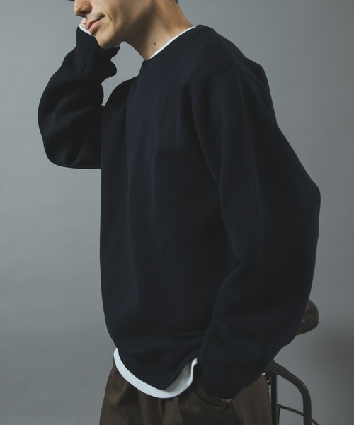 ITEMS URBANRESEARCH(アイテムズ アーバンリサーチ)の「高機能ニットクルーネックアンサンブル(ニット/セーター・メンズ・ネイビー/ダークグレー/ブラック/モカ・LARGE/MEDIUM)」の9枚目の写真