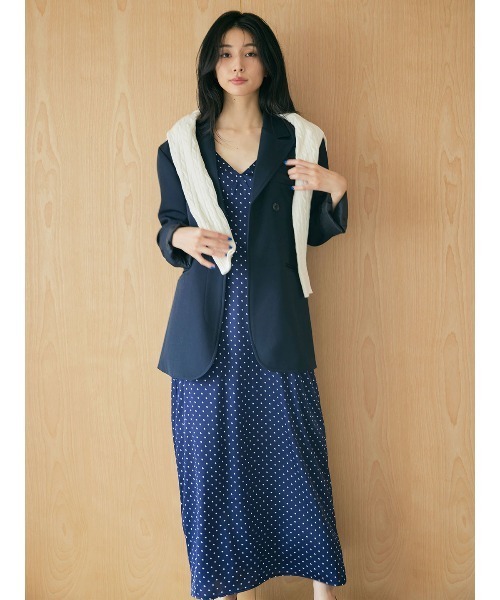 BLUE×PALANG(ブルーパラン)の「V-NECK DOT DRESS(ワンピース・レディース・ブルー/ネイビー・M/S)」の2枚目の写真