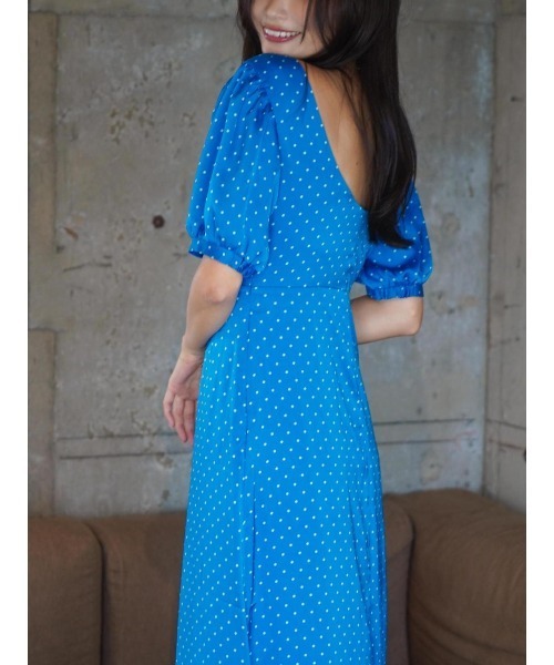 BLUE×PALANG(ブルーパラン)の「V-NECK DOT DRESS(ワンピース・レディース・ブルー/ネイビー・M/S)」の8枚目の写真