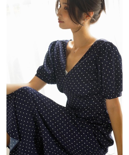 BLUE×PALANG(ブルーパラン)の「V-NECK DOT DRESS(ワンピース・レディース・ブルー/ネイビー・M/S)」の10枚目の写真