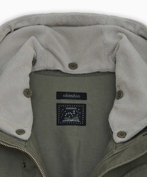 OHESHIO(オヘシオ)の「ラウンドポケット フィッシュテールジャケット、カーキ(ミリタリージャケット・レディース・その他・FREE)」の4枚目の写真