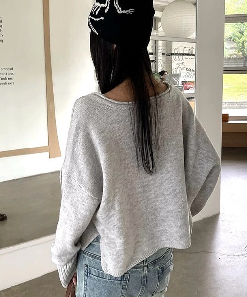 SHEENA(シーナ)の「ナンバリングロゴスキッパーニットトップス(ニット/セーター・レディース・ホワイト/グレー・M)」の12枚目の写真