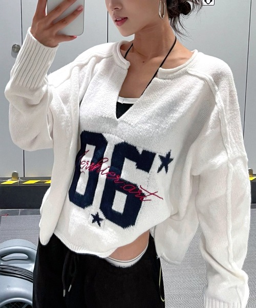 SHEENA(シーナ)の「ナンバリングロゴスキッパーニットトップス(ニット/セーター・レディース・ホワイト/グレー・M)」の22枚目の写真