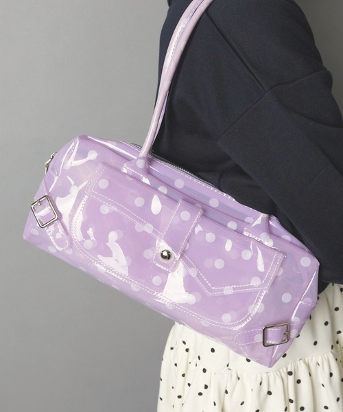 SPINNS(スピンズ)の「PVC ジェリーバッグ/JELLY BAG/ドット/2ベルト(ショルダーバッグ・レディース・パープル/ブルー・ONESIZE)」の1枚目の写真
