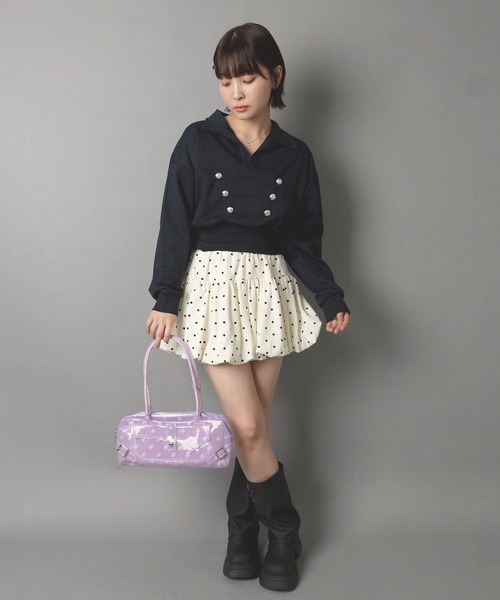 SPINNS(スピンズ)の「PVC ジェリーバッグ/JELLY BAG/ドット/2ベルト(ショルダーバッグ・レディース・パープル/ブルー・ONESIZE)」の6枚目の写真