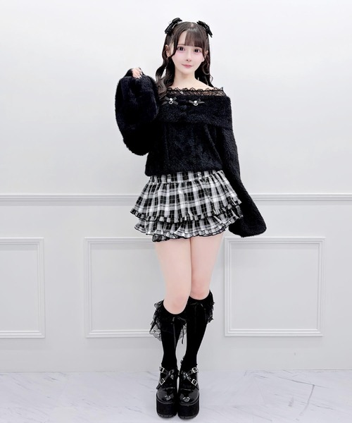MA*RS(アメーバーマーズ)の「ハートボタンオフショルダーニット(ニット/セーター・レディース・ピンク/ブラック/ホワイト・FREE)」の12枚目の写真