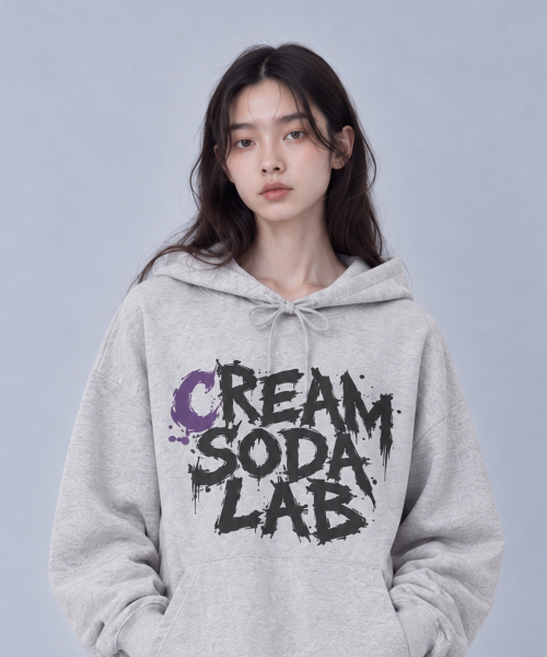 CREAM SODA LAB(クリームソーダラボ)の「インクスプラッシュフーディー(パーカー・レディース・ブラック/ネイビー/グレー/オートミール・MEDIUM/LARGE/X-LARGE)」の5枚目の写真