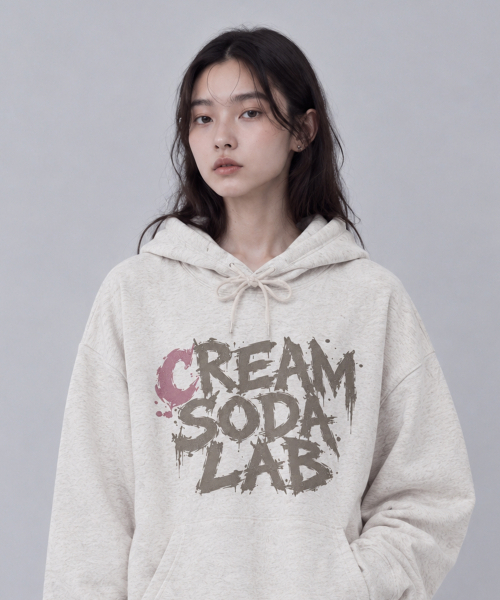 CREAM SODA LAB(クリームソーダラボ)の「インクスプラッシュフーディー(パーカー・レディース・ブラック/ネイビー/グレー/オートミール・MEDIUM/LARGE/X-LARGE)」の6枚目の写真
