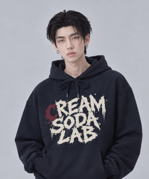 CREAM SODA LAB(クリームソーダラボ)の「インクスプラッシュフーディー(パーカー・レディース・ブラック/ネイビー/グレー/オートミール・MEDIUM/LARGE/X-LARGE)」の19枚目の写真
