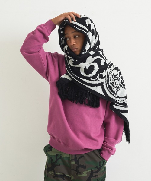 KTZ ケーティーゼットラップスカート・マフラー・ストール.ショール・壁掛布等 XLARGE ROSE JACQUARD SCARF（ストール/ショール）｜XLARGE