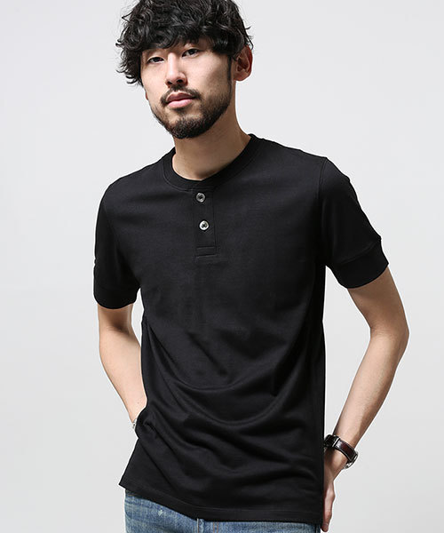 NANO universe（ナノユニバース）の「Anti Soaked (R)C/R ヘンリーT（Tシャツ/カットソー・メンズ・ホワイト/ネイビー/ブラック・MEDIUM/SMALL/LARGE/X-LARGE）」の3枚目の写真