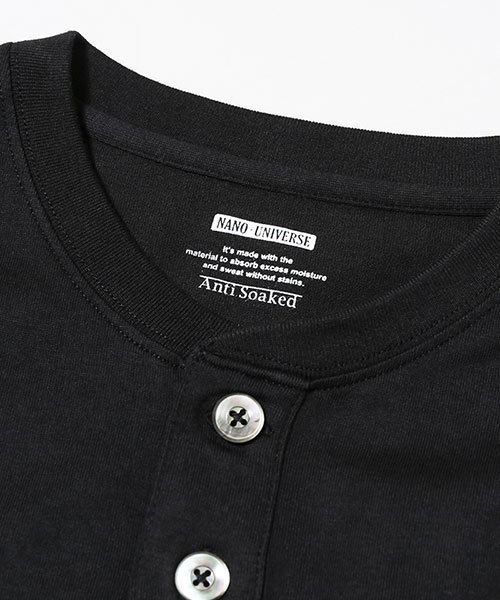 NANO universe（ナノユニバース）の「Anti Soaked (R)C/R ヘンリーT（Tシャツ/カットソー・メンズ・ホワイト/ネイビー/ブラック・MEDIUM/SMALL/LARGE/X-LARGE）」の4枚目の写真