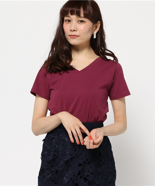 NATURAL BEAUTY BASIC（ナチュラルビューティーベーシック）の「CALIFORNIA COMPACT Tシャツ（Tシャツ/カットソー・レディース・ボルドー/ダークベージュ/ブラック/グレー/ホワイト・SMALL/MEDIUM）」の5枚目の写真