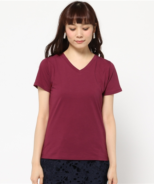 NATURAL BEAUTY BASIC（ナチュラルビューティーベーシック）の「CALIFORNIA COMPACT Tシャツ（Tシャツ/カットソー・レディース・ボルドー/ダークベージュ/ブラック/グレー/ホワイト・SMALL/MEDIUM）」の7枚目の写真