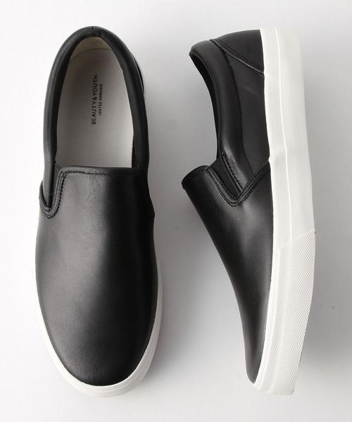 BEAUTY&YOUTH UNITED ARROWS(ビューティーアンドユースユナイテッドアローズ)の「BY スムースレザー スリッポン スニーカー◆(スリッポン・メンズ・ブラック・10/7/8/9)」の1枚目の写真