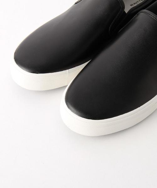 BEAUTY&YOUTH UNITED ARROWS(ビューティーアンドユースユナイテッドアローズ)の「BY スムースレザー スリッポン スニーカー◆(スリッポン・メンズ・ブラック・10/7/8/9)」の6枚目の写真