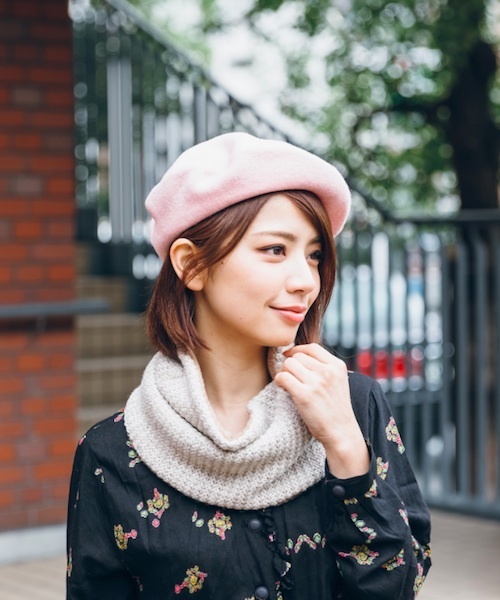Bello(ベッロ)の「【Bello】MULTI COLOR WOOL BERET(ハンチング/ベレー帽)」|ピンク