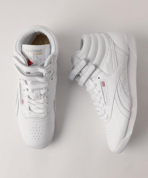 Reebok（リーボック）の「＜Reebok（リーボック）＞FREESTYLE HI OG LUX フリースタイル ハイ レザースニーカー ◆（スニーカー・レディース・ホワイト/ブラック/レッド・24.5cm/23cm/24cm/25cm/23.5cm）」の2枚目の写真
