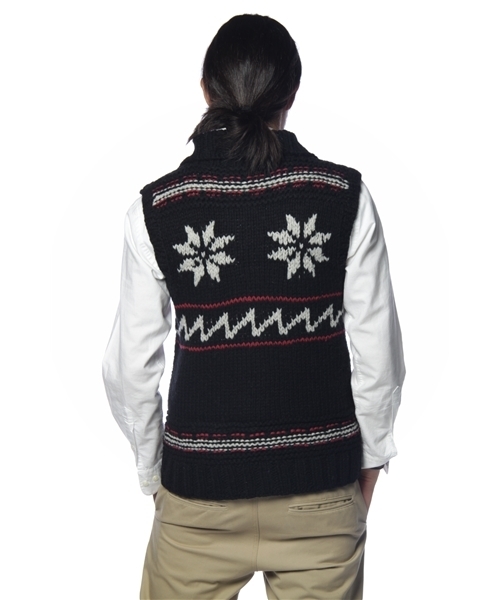 Lui's（ルイス）の「カウチンニットベスト（ニット/セーター・メンズ・オフホワイト/ブラック/グレー・SMALL/MEDIUM）」の4枚目の写真