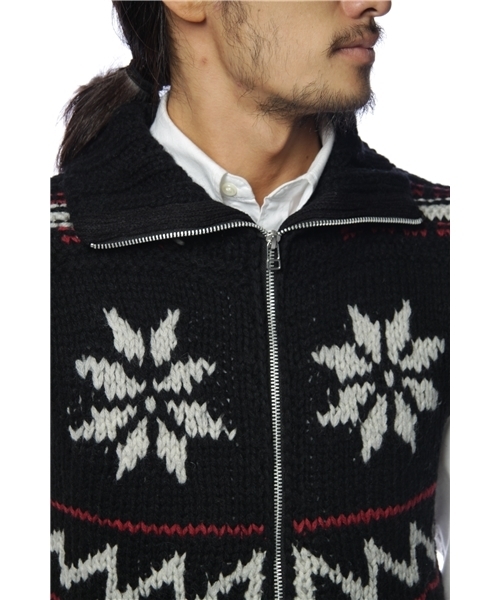 Lui's（ルイス）の「カウチンニットベスト（ニット/セーター・メンズ・オフホワイト/ブラック/グレー・SMALL/MEDIUM）」の6枚目の写真