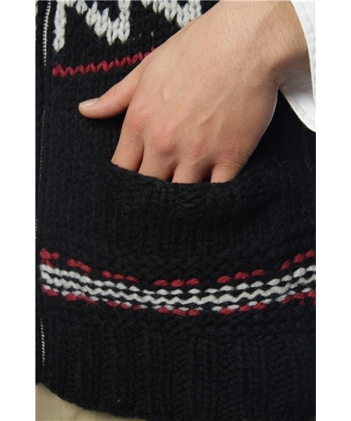 Lui's（ルイス）の「カウチンニットベスト（ニット/セーター・メンズ・オフホワイト/ブラック/グレー・SMALL/MEDIUM）」の8枚目の写真