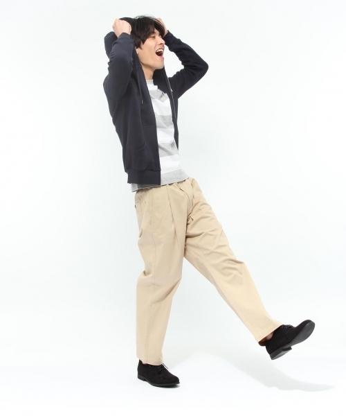 LAKOLE（ラコレ）の「【撥水防汚】ツイルワイドパンツ / LAKOLE（チノパンツ・メンズ・ブラック/オリーブ/ベージュ/ネイビー/ホワイト・SMALL/MEDIUM/LARGE）」の9枚目の写真