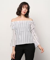 オフショルダー リネン・麻」に該当するシャツ/ブラウス