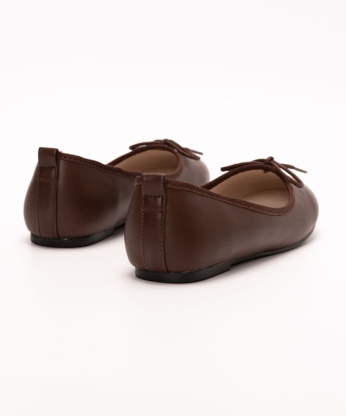 ルブタン茶色生地ストライプ リボンバレエシューズ 39 バレエシューズ ballet shoes / リボンパンプス（バレエシューズ