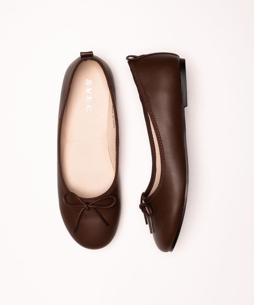 ルブタン茶色生地ストライプ リボンバレエシューズ 39 バレエシューズ ballet shoes / リボンパンプス（バレエシューズ