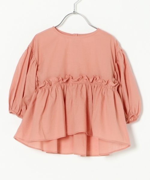 GLOBAL WORK（グローバルワーク）の「【キッズ】フハクギャザーキリカエ7分袖/762091（シャツ/ブラウス・キッズ・ピンク/ネイビー・SMALL/LARGE/MEDIUM/X-LARGE/XX-LARGE）」の6枚目の写真