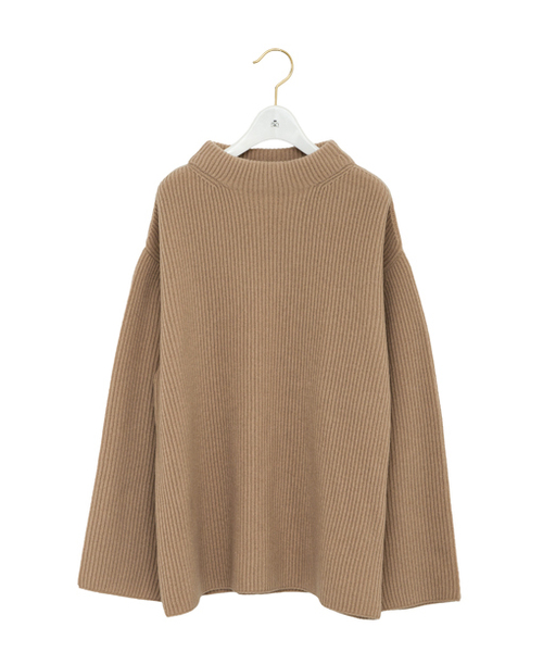 【中古】ドゥロワー Drawer アゼ ハイネック  ニット セーター カシミヤ混 6513-105-0741 ベージュ系 1 レディース Drawer（ドゥロワー）の「Drawer アゼ ハイネックニット（ニット