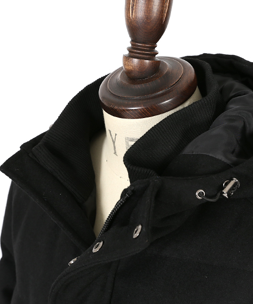 Rocky Monroe(ロッキーモンロー)の「ウール混メルトン ボリュームネック フードダウンジャケット(ダウンジャケット/コート・メンズ・ブラック/チャコール/ネイビー/グレー/キャメル/グレー系その他/ベージュ・L/M/S/XL/XXL)」の14枚目の写真