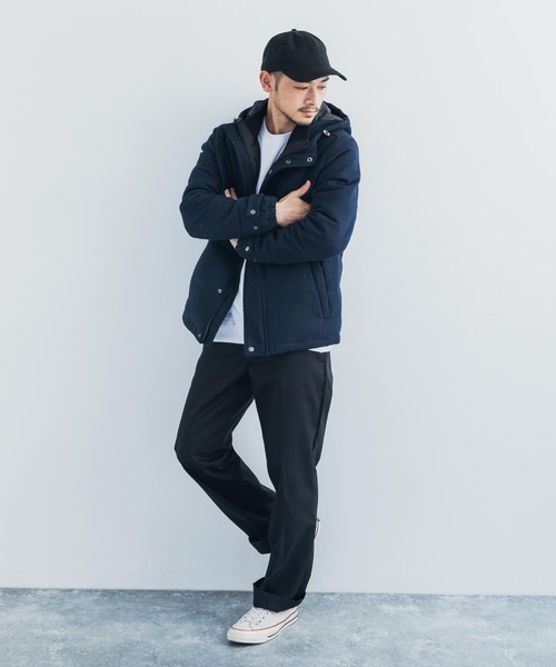 Rocky Monroe(ロッキーモンロー)の「ウール混メルトン ボリュームネック フードダウンジャケット(ダウンジャケット/コート・メンズ・ブラック/チャコール/ネイビー/グレー/キャメル/グレー系その他/ベージュ・L/M/S/XL/XXL)」の21枚目の写真