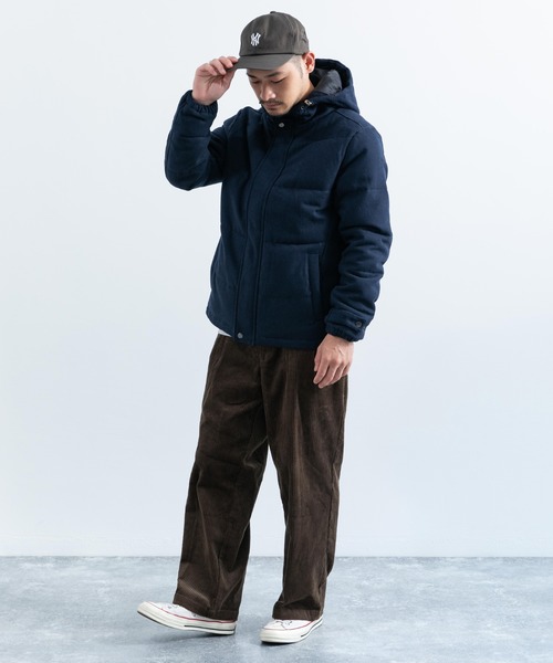 Rocky Monroe(ロッキーモンロー)の「ウール混メルトン ボリュームネック フードダウンジャケット(ダウンジャケット/コート・メンズ・ブラック/チャコール/ネイビー/グレー/キャメル/グレー系その他/ベージュ・L/M/S/XL/XXL)」の20枚目の写真